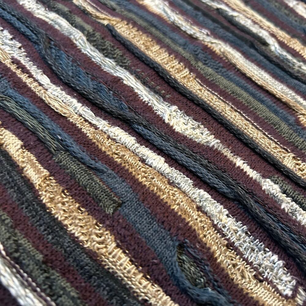 Vintage 90s Earth Tone 3D Textured Knit Coogi Style Sweater Professor Core Large - Picture 10 of 14
